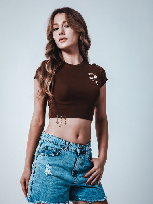 TheGrimz Chip Crop Top