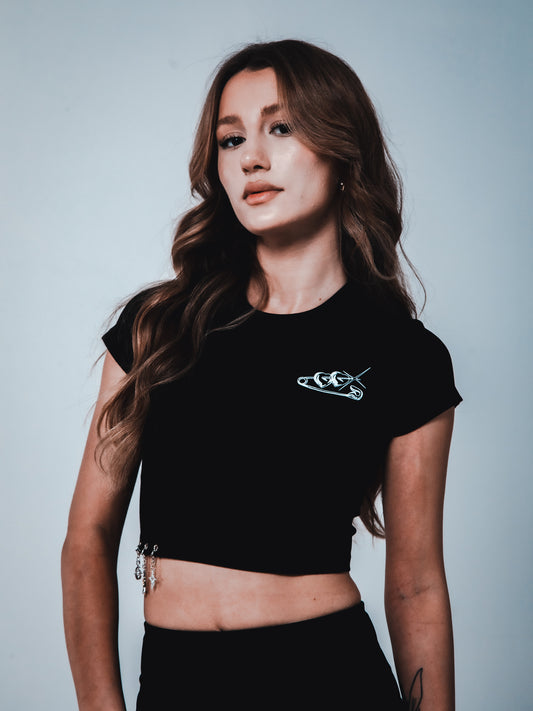 TheGrimz Safety Pin Crop Top